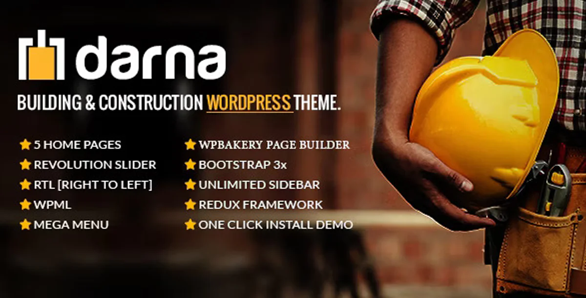 Darna – Premium WordPress Theme for Building and Construction Solutions