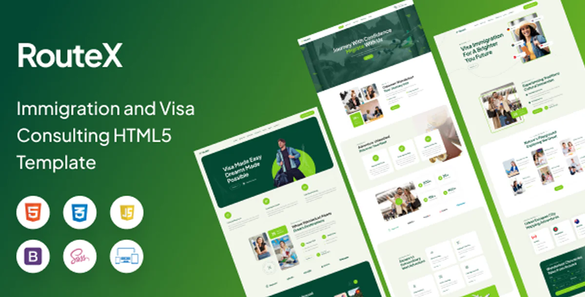 RouteX - Premier Immigration & Visa Consulting HTML5 Template for Global Aspirants