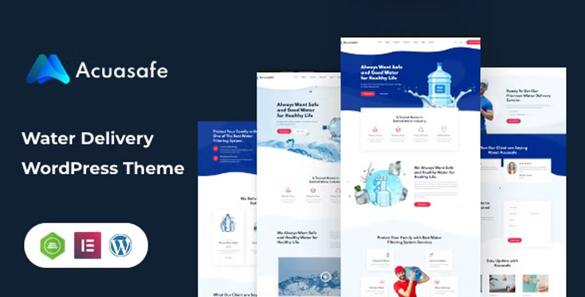 Acuasafe - Clean Water Delivery WordPress Theme for Local Services